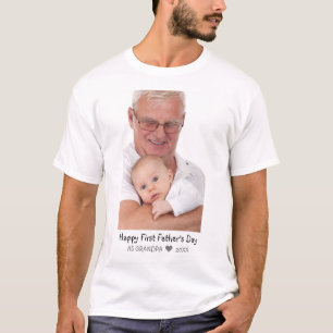 お父さんの幸せの日新しいおじいちゃんの写真 Tシャツ