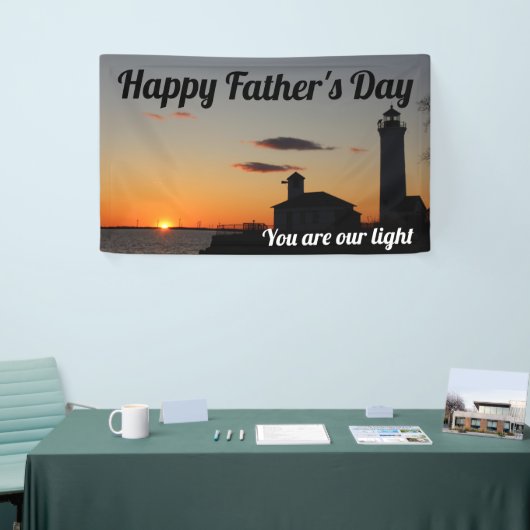 お父さんの日あなたは私たちの明るい夕日灯台です 横断幕 (トレードショー)