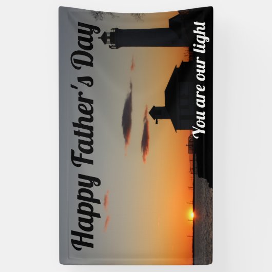 お父さんの日あなたは私たちの明るい夕日灯台です 横断幕 (縦)