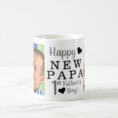 お父さんの日おめでとうございます新しいパパの写真   コーヒーマグカップ (中央)