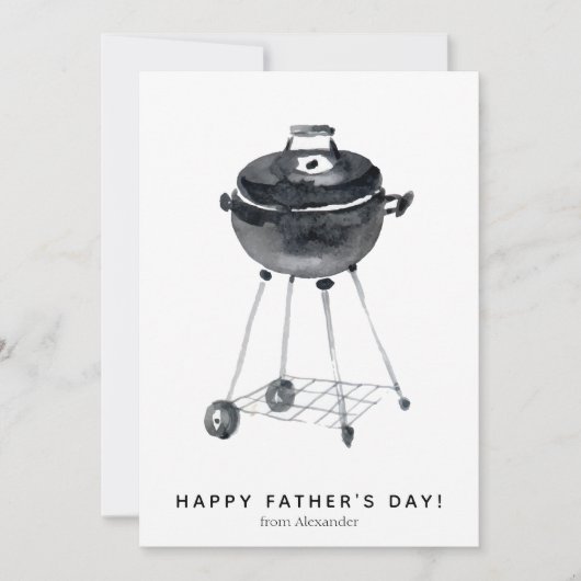 お父さんの日おめでとうございますBBQグリル写真  シーズンカード (正面)