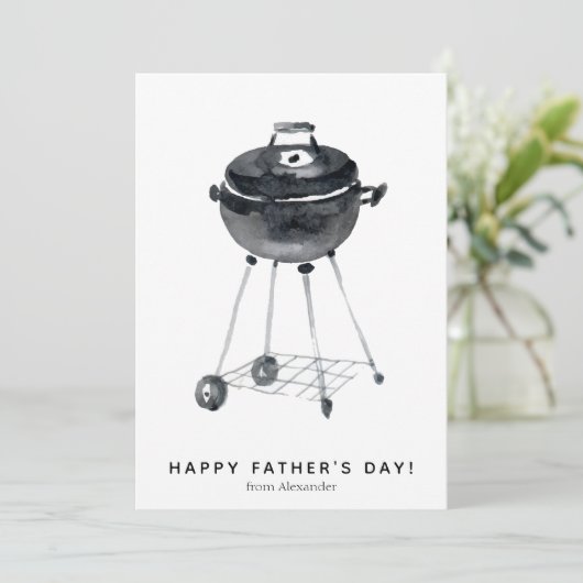 お父さんの日おめでとうございますBBQグリル写真  シーズンカード (スタンド正面)
