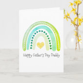 お父さんの日おめでとうパパ 水彩虹ハート カード (黄色い花)