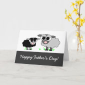 お父さんの日おめでとう！お前の小さな黒い羊から カード (黄色い花)