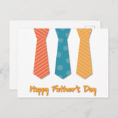 お父さんの日おめでとう ネクタイ付き ポストカード (正面/裏面)