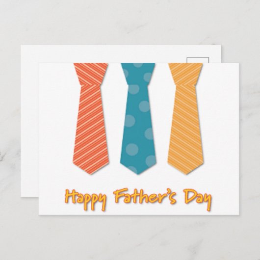 お父さんの日おめでとう　ネクタイ付き ポストカード (正面/裏面)