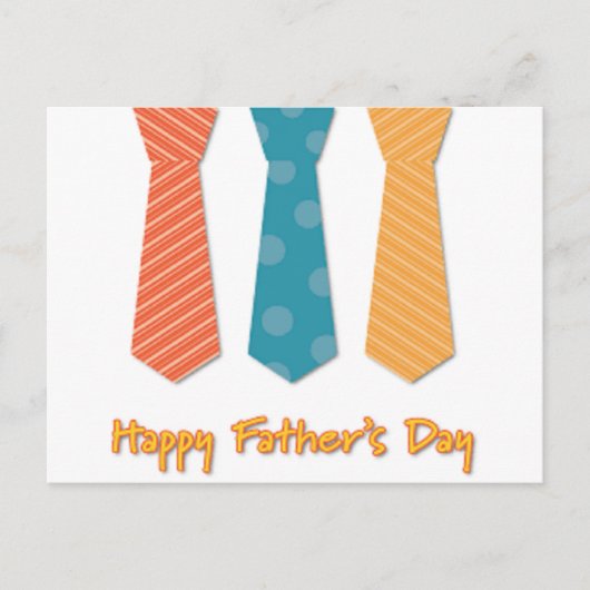 お父さんの日おめでとう ネクタイ付き ポストカード (正面)