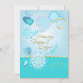 お父さんの日おめでとう!モダンな青い色 シーズンカード (正面)