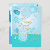 お父さんの日おめでとう!モダンな青い色 シーズンカード (正面/裏面)