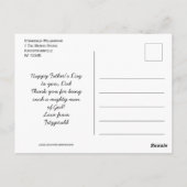 お父さんの日おめでとう 勇気ある強い男よ、士師記6:12 ポストカード (裏面)