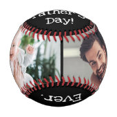 お父さんの日おめでとう！最高のパパ。今まで。フォトブラック 野球ボール (正面)