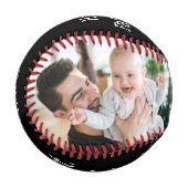 お父さんの日おめでとう!最高のパパ。今まで。フォトブラック 野球ボール (正面左)