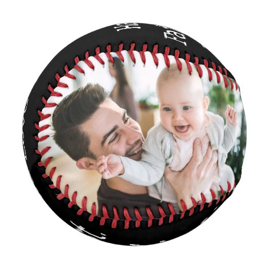 お父さんの日おめでとう！最高のパパ。今まで。フォトブラック 野球ボール (正面左)