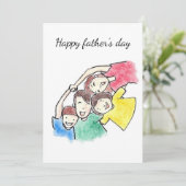 お父さんの日おめでとう l 子供の作品 l かわいい シーズンカード (スタンド正面)