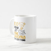 お父さんの日おもしろいのことを知っているおじいちゃん コーヒーマグカップ (正面左)