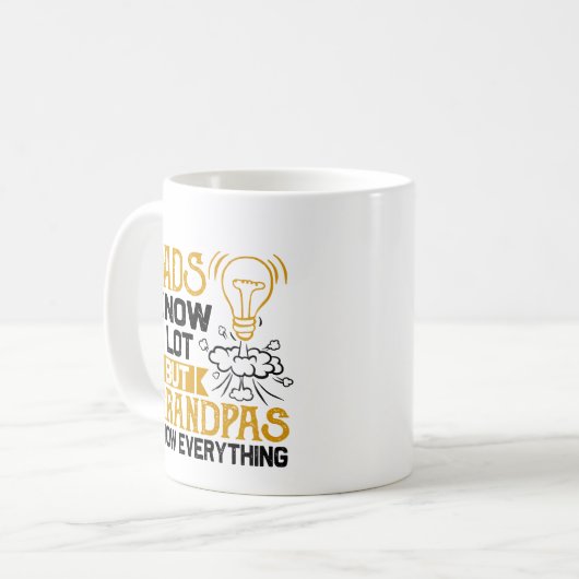 お父さんの日おもしろいのことを知っているおじいちゃん コーヒーマグカップ (正面左)