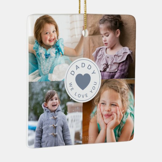 お父さんの日かわいいパパ愛する写真 セラミックオーナメント (右)