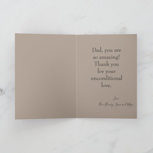 お父さんの日が家族の写真を作る カード (内部)