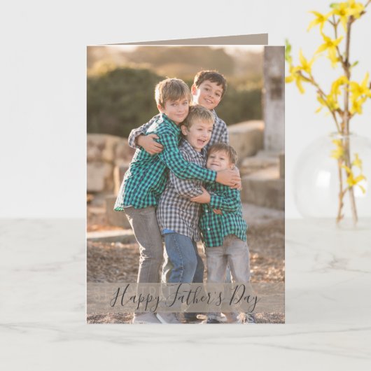 お父さんの日が家族の写真を作る カード (黄色い花)