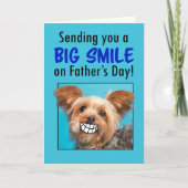 お父さんの日におおきな笑顔を!ヨークシャーテリアのユーモア シーズンカード (正面)