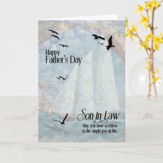 お父さんの日における法律の息子がシーズカードを航行 カード (黄色い花)