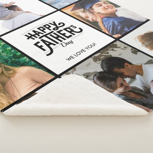 お父さんの日に家族の写真 シェルパブランケット (3/4)