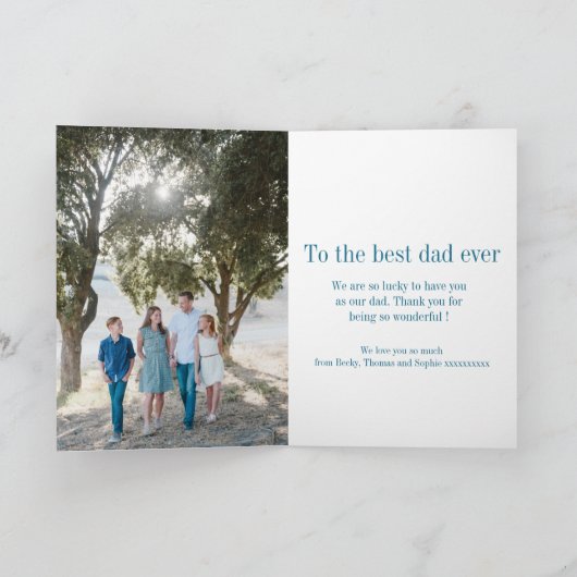 お父さんの日のおめでとうクール写真ミニマルのコラージュカード カード (内部)