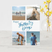 お父さんの日のおめでとうクール写真ミニマルのコラージュカード カード (黄色い花)