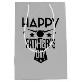 お父さんの日のおめでとう語アート ミディアムペーパーバッグ (正面)