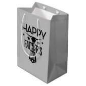お父さんの日のおめでとう語アート ミディアムペーパーバッグ (裏面アングル)