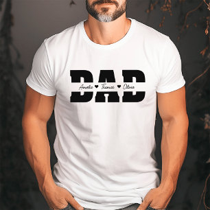 お父さんの日のパパと子どもの名前 Tシャツ