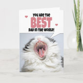 お父さんの日の幸せな猫がユーモアを叫ぶ  シーズンカード (正面)