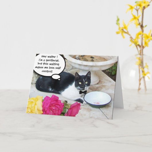 お父さんの日の穏やかな猫 カード (黄色い花)