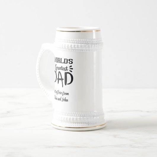 お父さんの日の贈り物の私用メッセージ ビールジョッキ (正面左)