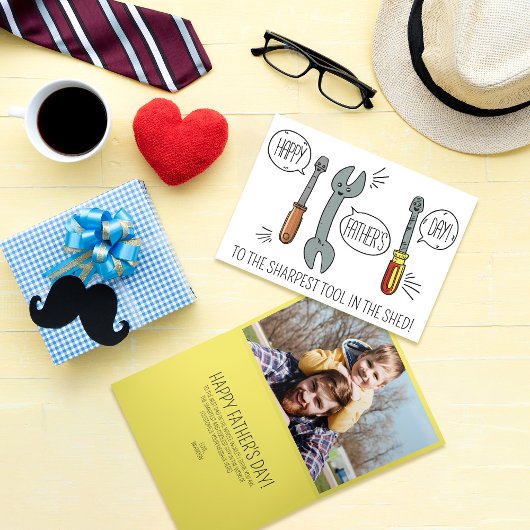 お父さんの日の面白いカード フォト 最高の工具小屋 シーズンカード