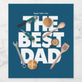 お父さんの日をカスタマイズ | 世界で最高のお父さん-ダーク ワインラベル (シングルラベル)