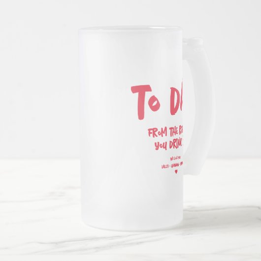 お父さんの日をパパする理由おもしろいに フロストグラスビールジョッキ (正面右)