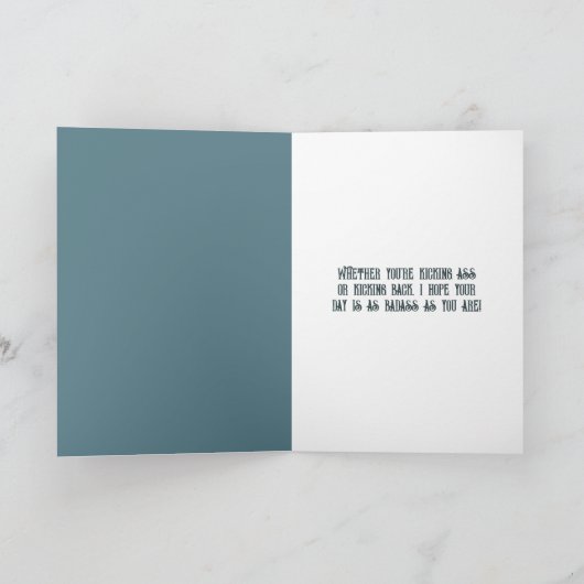 お父さんの日をロバ蹴ーとおもしろい願う カード (内部)