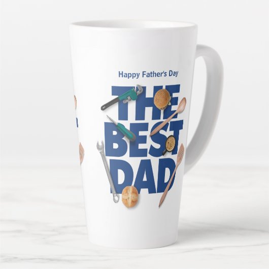 お父さんの日を自分らしく過ごす |最高のパパ カフェラテマグ (右アングル)