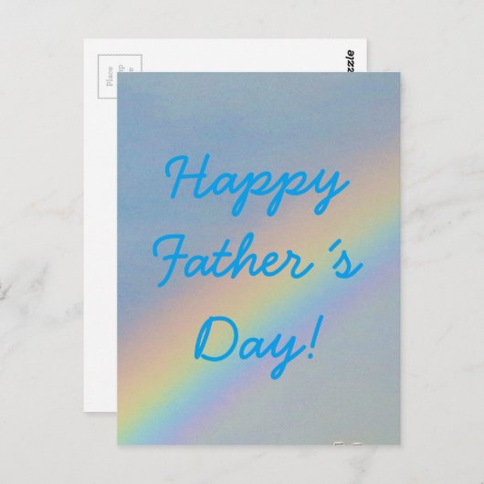 お父さんの日カラフルな虹の青い空の写真 ポストカード (正面/裏面)