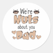 お父さんの日ナッツの木の実パパお父さん男性を愛する ラウンドシール (正面)