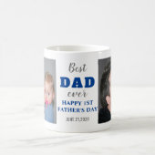 お父さんの日20XX青い最高のパパおめでとう コーヒーマグカップ (中央)
