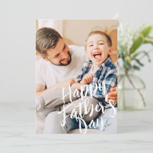 お父さんの日 シンプル モダン オーダーメイド フォト シーズンカード (スタンド正面)