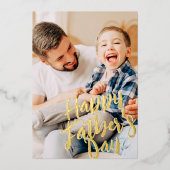 お父さんの日 シンプル モダン オーダーメイド フォト 箔シーズンカード (正面)