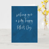 お父さんの日 シンプル モダン ブルー カード (黄色い花)