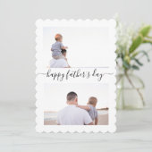 お父さんの日 現代風 2 枚の写真 コラージュ グリーティング カード (スタンド正面)