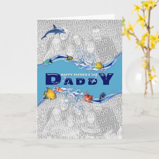 お父さんの日 – 自分の写真を追加 カード (黄色い花)