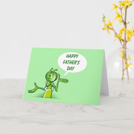 お父さんの日、虫のコオロギの車とパパ カード (黄色い花)