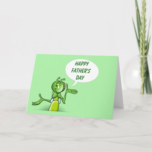 お父さんの日、虫のコオロギの車とパパ カード (正面)