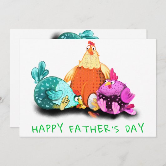 お父さんの日 – 鶏が卵を孵化させるのを待つ (正面/裏面)